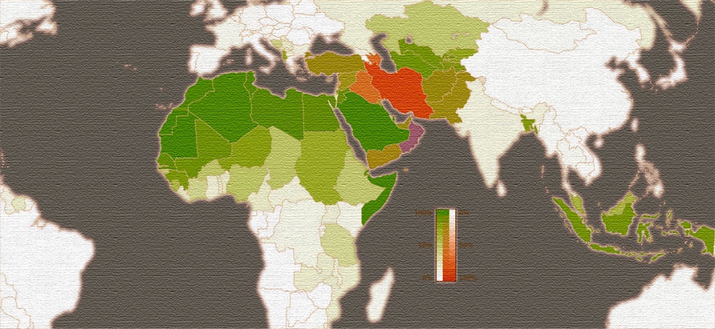 Распределение шиитов и суннитов во всем мире